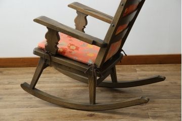 中古　神戸洋家具　永田良介商店　くつろぎの時間にオススメのロッキングチェア(アームチェア、揺り椅子、板座チェア、イス)(R-068900)