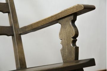 中古　神戸洋家具　永田良介商店　くつろぎの時間にオススメのロッキングチェア(アームチェア、揺り椅子、板座チェア、イス)(R-068900)