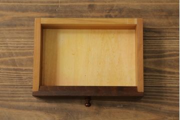 和製ビンテージ　希少　松本民芸家具　#100型　モールガラスがレトロなビューロー(ライティングビューロー、本箱、キャビネット、収納棚、戸棚、ワークデスク、在宅ワーク、在宅用、引き出し、ヴィンテージ)(R-068904)
