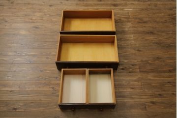 和製ビンテージ　希少　松本民芸家具　#100型　モールガラスがレトロなビューロー(ライティングビューロー、本箱、キャビネット、収納棚、戸棚、ワークデスク、在宅ワーク、在宅用、引き出し、ヴィンテージ)(R-068904)
