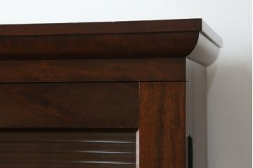 和製ビンテージ　希少　松本民芸家具　#100型　モールガラスがレトロなビューロー(ライティングビューロー、本箱、キャビネット、収納棚、戸棚、ワークデスク、在宅ワーク、在宅用、引き出し、ヴィンテージ)(R-068904)