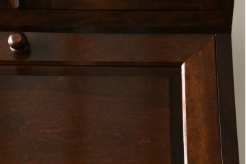 和製ビンテージ　希少　松本民芸家具　#100型　モールガラスがレトロなビューロー(ライティングビューロー、本箱、キャビネット、収納棚、戸棚、ワークデスク、在宅ワーク、在宅用、引き出し、ヴィンテージ)(R-068904)