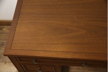 中古　美品!!　DREXEL HERITAGE(ドレクセルヘリテイジ)　Triune(トライユン)　モダンクラシックなデザインが素敵なニーホールデスク(両袖デスク、机、ワークデスク、在宅用、在宅ワーク用、店舗什器)(定価約41万円)(R-068908)