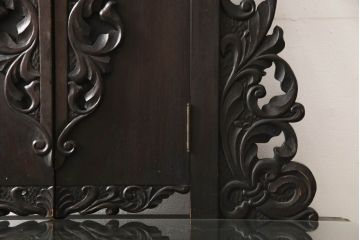 和製アンティーク　高級品!!　希少　隅々まで丁寧に施された彫刻デザインが魅力のドレッサー(鏡台、三面鏡、ミラー)(R-068909)