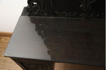 和製アンティーク　高級品!!　希少　隅々まで丁寧に施された彫刻デザインが魅力のドレッサー(鏡台、三面鏡、ミラー)(R-068909)
