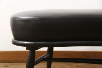 中古　美品!!　柏木工(カシワ木工、KASHIWA)　JLC89L(オーク)　本革　レザー　美しく洗練されたデザインが魅力的なネーチェア(カウチソファ、スピンドル、一人掛け、二人掛け、1P、2P、長椅子、店舗什器)(R-068910)
