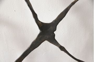 中古　希少　抽象アート　ロートアイアン　インダストリアルの空間づくりに活躍する鉄製ゲート(門扉、ドア、フェンス)(R-068916)