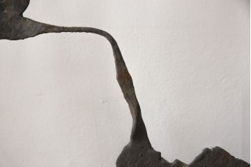 中古　希少　抽象アート　ロートアイアン　インダストリアルの空間づくりに活躍する鉄製ゲート(門扉、ドア、フェンス)(R-068916)