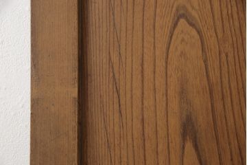 アンティーク建具　総欅(ケヤキ)材　重厚感のある佇まいが魅力の蔵戸1枚(玄関戸、引き戸)(R-068917)