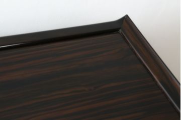 中古　黒檀無垢材　上質なこだわりの空間づくりにおすすめの飾り棚(茶棚、戸棚、収納棚、違い棚)(R-068919)