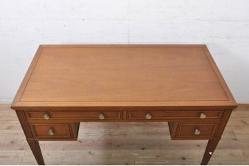 中古　DREXEL HERITAGE(ドレクセルヘリテイジ)　Triune(トライユン)　モダンクラシックなデザインが素敵なニーホールデスク(両袖デスク、机、ワークデスク、在宅用、在宅ワーク用、店舗什器)(定価約41万円)(R-068928)