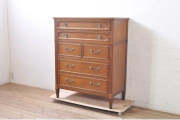 中古　DREXEL HERITAGE(ドレクセルヘリテイジ)　Triune(トライユン)　気品溢れるエレガントなマホガニー材製チェスト(引き出し、サイドボード、サイドチェスト)(R-068929)