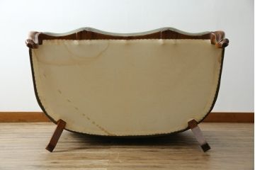 中古　スペイン製　バロッサバレンティ(VARO,S.A. VALENTI)　本革のシックな色合いが魅力!落ち着きのある大人の空間を演出する2人掛けソファ(2Pソファ、二人掛け、レザー)(定価約110万円)(R-068937)
