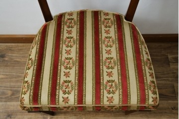 中古　DREXEL HERITAGE(ドレクセルヘリテイジ)　ストライプ柄のファブリックが目を引くアームレスチェア(ダイニングチェア、椅子、イス)(R-068939)