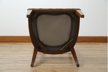 中古　DREXEL HERITAGE(ドレクセルヘリテイジ)　ストライプ柄のファブリックが目を引くアームレスチェア(ダイニングチェア、椅子、イス)(R-068939)