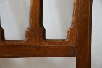 中古　DREXEL HERITAGE(ドレクセルヘリテイジ)　ストライプ柄のファブリックが目を引くアームレスチェア(ダイニングチェア、椅子、イス)(R-068939)