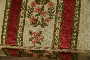 中古　DREXEL HERITAGE(ドレクセルヘリテイジ)　ストライプ柄のファブリックが目を引くアームレスチェア(ダイニングチェア、椅子、イス)(R-068939)