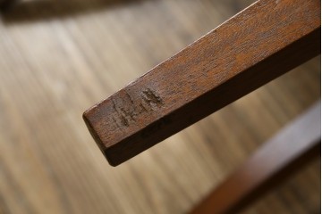 中古　DREXEL HERITAGE(ドレクセルヘリテイジ)　ストライプ柄のファブリックが目を引くアームレスチェア(ダイニングチェア、椅子、イス)(R-068939)