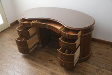 中古　DREXEL HERITAGE(ドレクセルヘリテイジ)　Cameo Classics(キャメオクラシックス)　高級感溢れるキドニーデスク(両袖デスク、机、ワークデスク、カウンターテーブル)(R-068952)