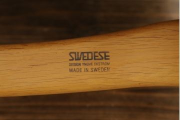 北欧ビンテージ　希少　スウェーデン製　スウェデッセ(SWEDESE)　オーク材のナチュラルな風合いと曲線が美しいモダンなデザインのラミノチェア(ハイバックチェア、イージーチェア、アームチェア、パーソナルチェア、ヴィンテージ)(R-068975)