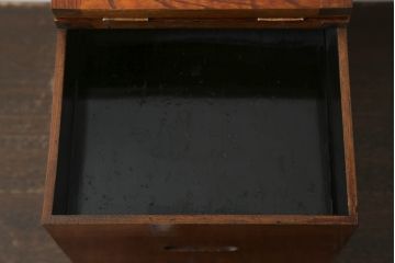 和製アンティーク　木目が美しい小引き出し(ドレッサー、メイクボックス、化粧品ボックス、化粧箱、ミニ鏡台)(R-068979)