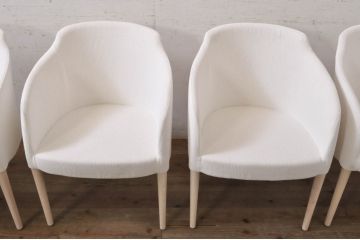 中古　短期展示品　極美品　相合家具製作所(SOGOKAGU)　マーガレット(MARGUERITE)　シンプルなデザインが魅力的なアームチェア5脚セット(一人掛けソファ、1人掛けソファ、ラウンジチェア、パーソナルチェア、バラ売り可能)(R-068987)