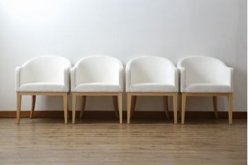 中古　短期展示品　美品　相合家具製作所(SOGOKAGU)　パルマ(PALMA)　シンプルなデザインが魅力的なアームチェア4脚セット(一人掛けソファ、1人掛けソファ、ラウンジチェア、パーソナルチェア)(R-068990)