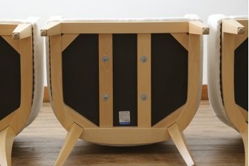 中古　短期展示品　美品　相合家具製作所(SOGOKAGU)　パルマ(PALMA)　シンプルなデザインが魅力的なアームチェア4脚セット(一人掛けソファ、1人掛けソファ、ラウンジチェア、パーソナルチェア)(R-068990)
