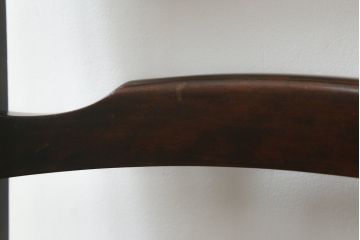 中古　北海道民芸家具　HM620　滑らかな木肌が上品なダイニングチェア2脚セット(椅子、イス、ダイニングチェア、板座チェア、ラダーバックチェア)(R-069003)