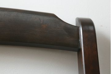 中古　北海道民芸家具　HM620　滑らかな木肌が上品なダイニングチェア2脚セット(椅子、イス、ダイニングチェア、板座チェア、ラダーバックチェア)(R-069003)