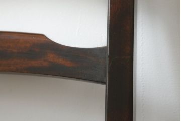 中古　北海道民芸家具　HM620　滑らかな木肌が上品なダイニングチェア2脚セット(椅子、イス、ダイニングチェア、板座チェア、ラダーバックチェア)(R-069003)