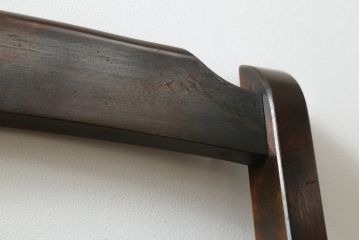 中古　北海道民芸家具　HM620　滑らかな木肌が上品なダイニングチェア2脚セット(椅子、イス、ダイニングチェア、板座チェア、ラダーバックチェア)(R-069003)