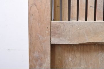 アンティーク建具　総欅(ケヤキ)材　新潟産　框組の腰板が魅力の格子蔵戸1枚(引き戸、玄関戸)(R-069021)