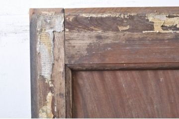 アンティーク建具　総欅(ケヤキ)材　新潟産　経年を感じさせる木味が魅力な一枚板の蔵戸1枚(引き戸、玄関戸)(R-069022)