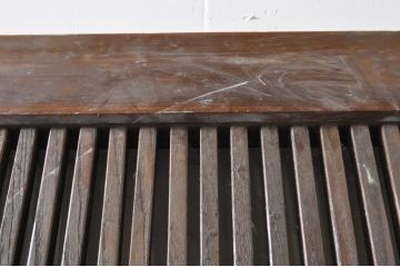 アンティーク建具　栗材　檜(ヒノキ)材　和の空間を高めるシンプルな格子蔵戸1枚(格子戸、玄関戸、引き戸)(R-069025)