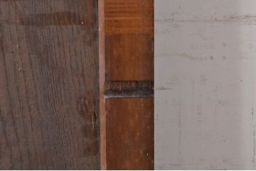 アンティーク建具　栗材　檜(ヒノキ)材　和の空間を高めるシンプルな格子蔵戸1枚(格子戸、玄関戸、引き戸)(R-069025)