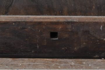 アンティーク建具　栗材　檜(ヒノキ)材　和の空間を高めるシンプルな格子蔵戸1枚(格子戸、玄関戸、引き戸)(R-069025)