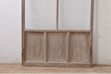 アンティーク建具　モールガラス入り どこか懐かしい雰囲気漂うガラス戸1枚(引き戸)(R-069026)