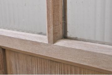 アンティーク建具　モールガラス入り どこか懐かしい雰囲気漂うガラス戸1枚(引き戸)(R-069026)