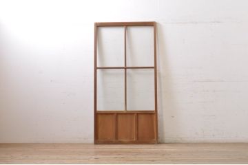 アンティーク建具　モールガラス入り どこか懐かしい雰囲気漂うガラス戸1枚(引き戸)(R-069026)
