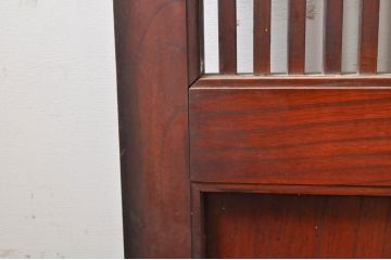 アンティーク建具　特大!!　総欅(ケヤキ)材　漆塗りが美しい格子蔵戸1枚(引き戸、格子戸、玄関戸)(R-069027)