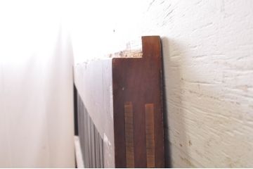 アンティーク建具　特大!!　総欅(ケヤキ)材　漆塗りが美しい格子蔵戸1枚(引き戸、格子戸、玄関戸)(R-069027)