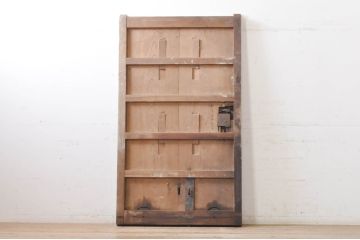 アンティーク建具　欅(ケヤキ)材　龍の金具がアクセントの和の趣溢れる蔵戸1枚(引き戸、玄関戸)(R-069028)