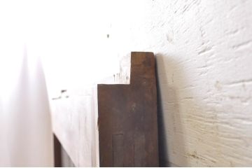 アンティーク建具　栗材　檜(ヒノキ)材　時代の流れを感じさせる木の味わいが魅力的な格子蔵戸1枚(引き戸、格子戸、玄関戸)(R-069029)