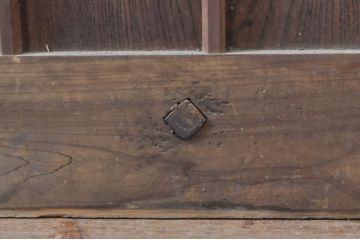 アンティーク建具　和の雰囲気を高める升目(マス目)格子蔵戸1枚(きつね格子、狐格子、引き戸、格子戸、障子戸)(R-069031)