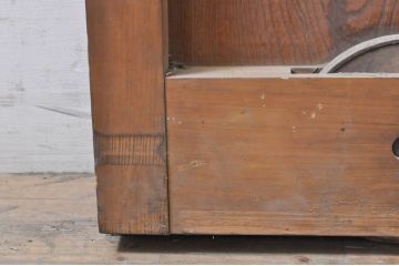 アンティーク建具　和の雰囲気を高める升目(マス目)格子蔵戸1枚(きつね格子、狐格子、引き戸、格子戸、障子戸)(R-069031)