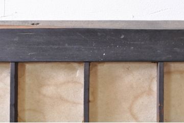 アンティーク建具　和モダンなお部屋作りにおすすめな大きな幅広障子戸1枚(きつね格子、狐格子、引き戸、格子戸、升目、マス目)(R-069032)