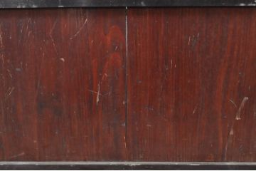 アンティーク建具　和モダンなお部屋作りにおすすめな大きな幅広障子戸1枚(きつね格子、狐格子、引き戸、格子戸、升目、マス目)(R-069032)
