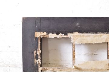 アンティーク建具　和モダンなお部屋作りにおすすめな大きな幅広障子戸1枚(きつね格子、狐格子、引き戸、格子戸、升目、マス目)(R-069032)