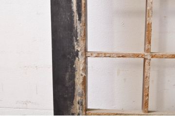 アンティーク建具　和モダンなお部屋作りにおすすめな大きな幅広障子戸1枚(きつね格子、狐格子、引き戸、格子戸、升目、マス目)(R-069032)